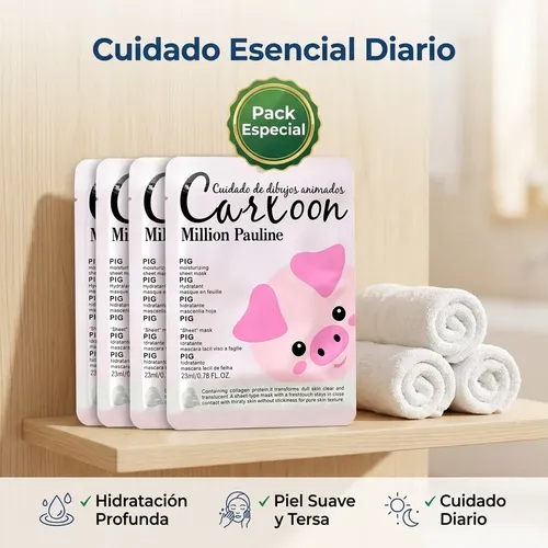 Pack X10 Mascarilla Animal Cartoon Colágeno Hidratante