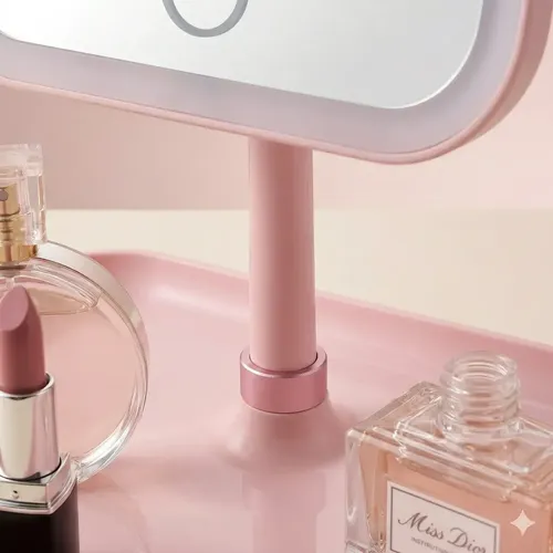 Espejo De Maquillaje Luz Led Con Base Rectangular Recargable