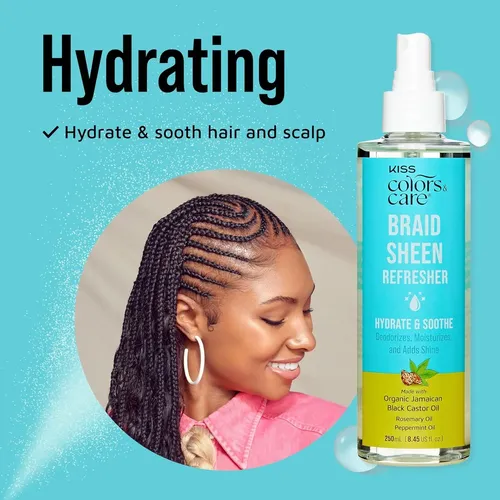 Spray De Brillo Kiss Para Trenzas Y Cabello Natural 250 Ml