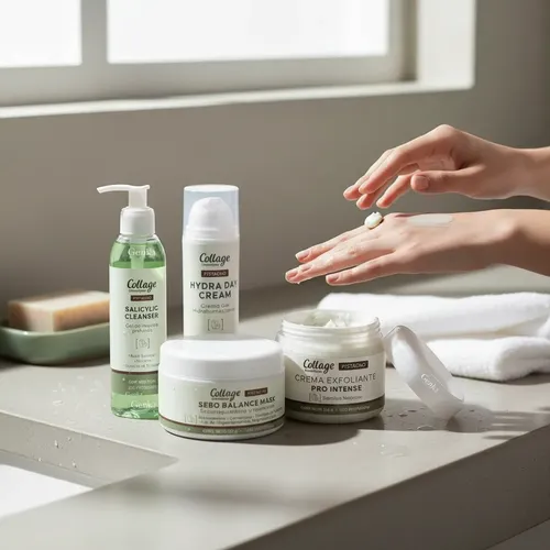 Kit Skincare Profesional Pistacho Piel Grasa Y Acne Collage