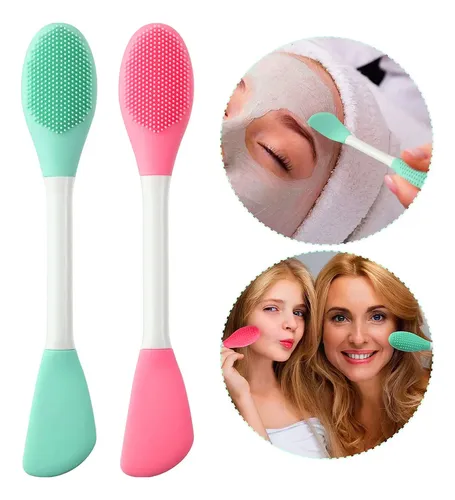 Brocha Espatula Doble De Silicona Para Mascarilla Exfoliador