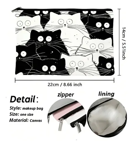 2pzs Cosmetiquera Bolso Maquillaje Lapicera Gatos Para