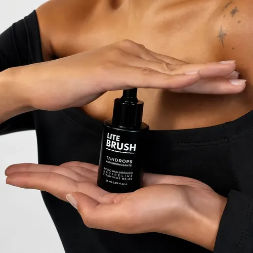 Autobronceante Serum Facial Con Acido Hialuronico Litebrush | Hipoalergénico | CrueltyFree | Aloe Vera | 100% Vegano | Apto Embarazadas