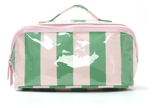 Neceser Cuadros Multicolor Transparente Asa Estuche