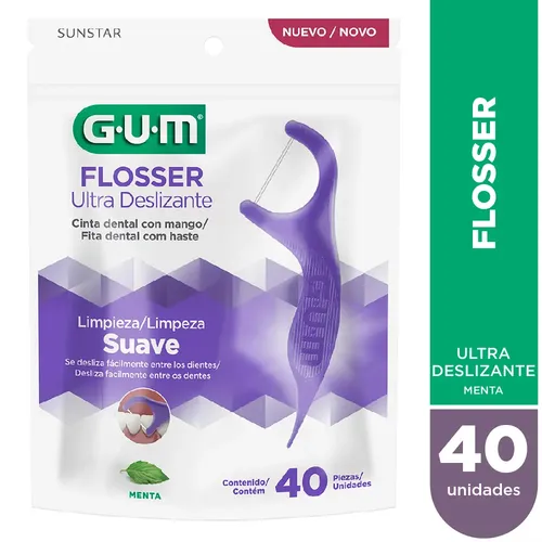 Flosser Dental Gum Con Aplicador Ultra Deslizante Sabor Ment