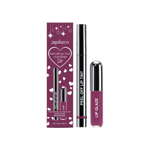 Set De Delineador Y Brillo Labial Despegables De Color Rojo