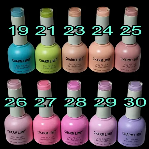 12 Esmaltes Semipermanentes Charm Limit 10 Mililitros Aproba