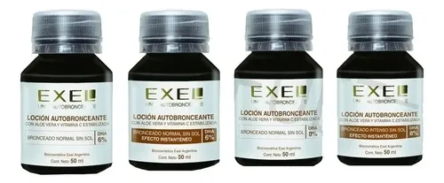 Combo Exel Loción Autobronceante Con Y Sin Color X4