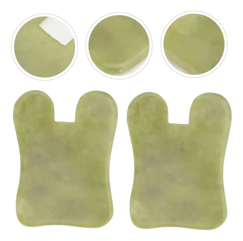 2 Piezas Tablero De Gua Sha De Jade Natural Herramienta De