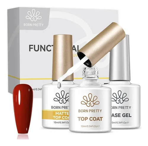 Bornpretty Set De Base Y Top Coat 10ml Para Uñas Uv