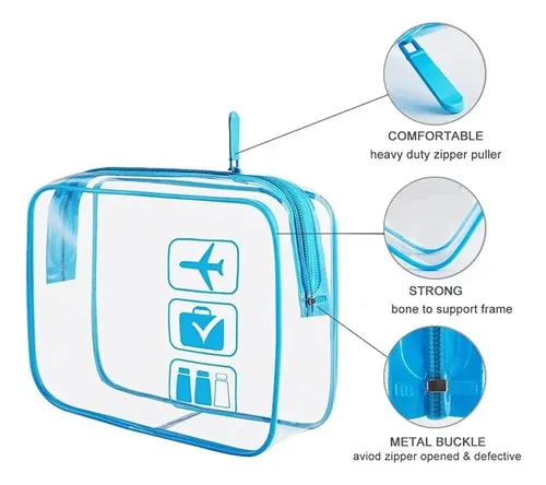 2 Paquete De 2-6 Bolsas De Maquillaje Transparentes 2 Piezas