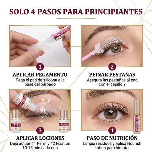 Set Lifting Para Pestañas Naturales Kit Completo Estética