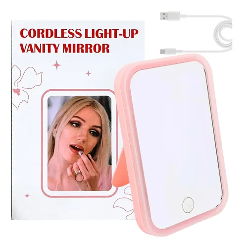 Espejo Con Luz Led Ajustable Para Maquillaje Portatil Usb N2