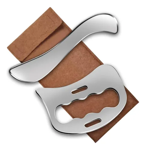 Set Gua Sha Acero Inoxidable Para Masaje Y Terapia