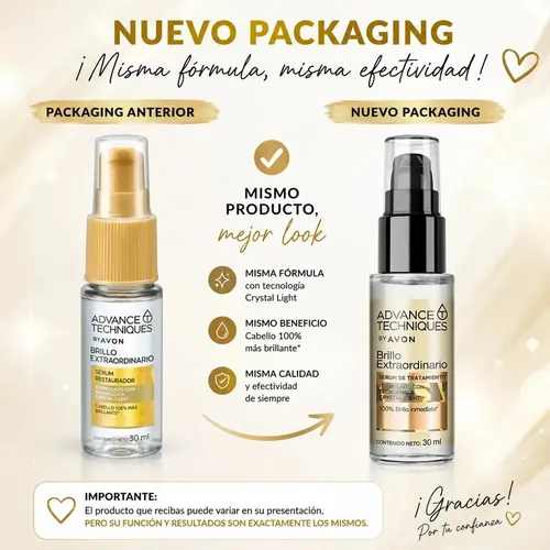 Serum Para El Cabello Brillo Extraordinario Avon