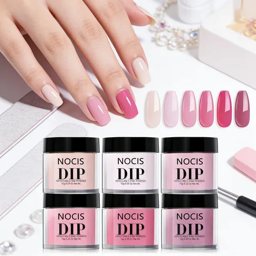 Kit Básico Para Uñas Dip Powder, 6 Colores, Flor De Cerezo