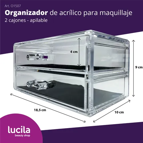 Combo Organizador Acrílico Con Divisiones Y Cajones