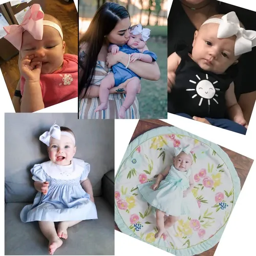 Vinchas Céllot Para Bebés Niñas Con Lazos De Cinta Grosgrain