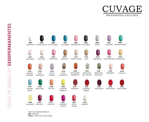 Esmalte De Uñas Semipermanente X 1 Cuvage Gel Colores Cabina