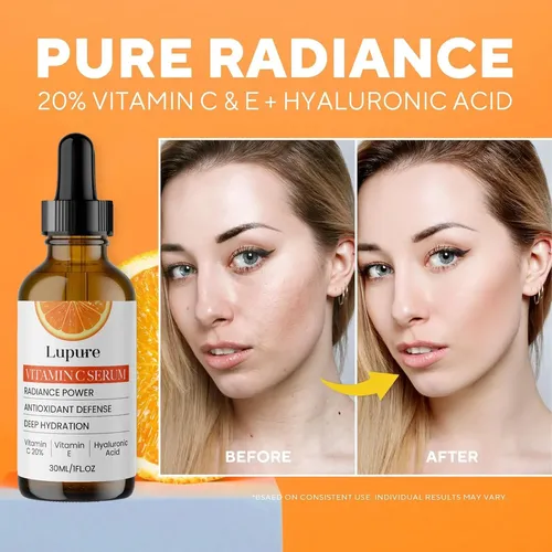 Sérum Lupure Con Vitamina C Al 20% Para Cuidado Facial, 1 On Todo Tipo De Piel Día/noche