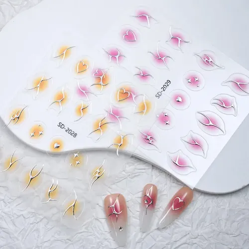 Stickers Decoración Uñas Efecto Aurora Cromado Surtido