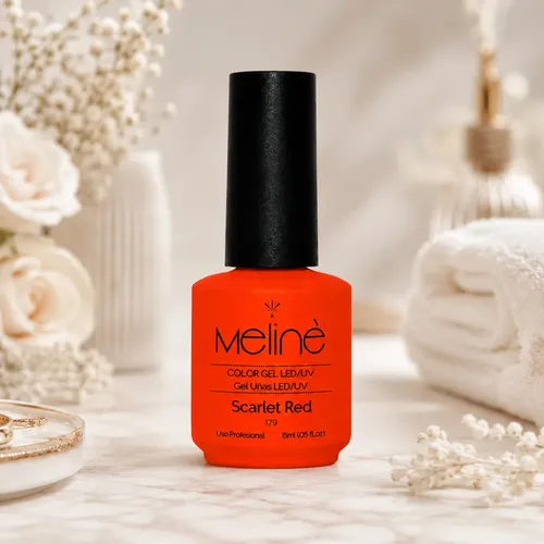 Meline Esmalte Semipermanente Gel Led/uv 179 Scarlet Red