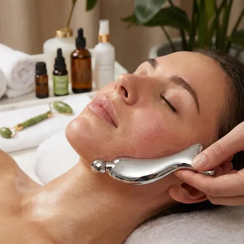 @nym Herramienta Gua Sha For Cara, Acero Inoxidable, Con#