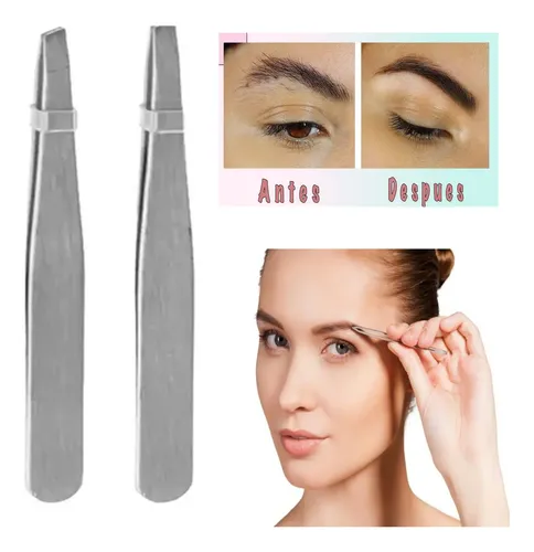 Pinza Profesional X2 Depilación De Cejas Con Punta Recta