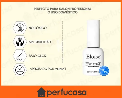Esmalte Semipermanente Top Coat Eloise 10ml Uñas Escupidas