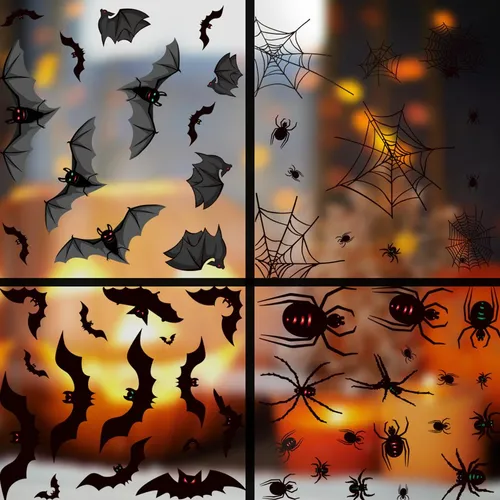 Pegatinas De Halloween Para Decoración De Pared, Web, Aterra
