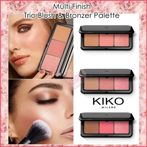 Paleta Multiacabado Rubor Y Bronceador Kiko Milano 3 Tonos Tono del maquillaje COR 01 CORAL