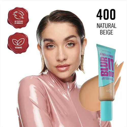 Base Rimmel Kind & Free Matte Blur It Out X 30 Ml Tono 400 Natural Beige