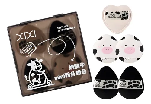 Set De Minipuffs De Maquillaje Xixi Cow Series, 5 Unidades