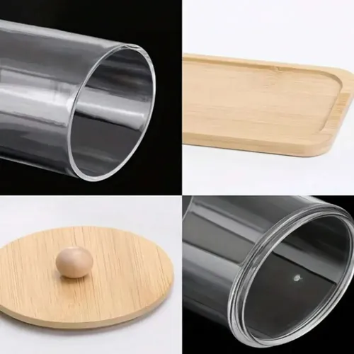 A “ Contenedor For Baño, Frasco Redondo Transparente Para ~
