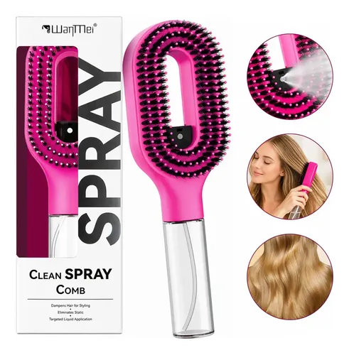 Peine Pulverizador 2 En 1 Antifrizz Rosa