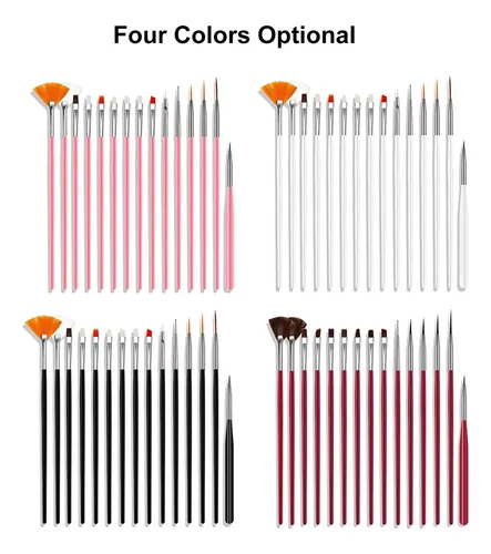 Pincel For Decoración De Uñas, 15 Unidades, Kit Tips Gel