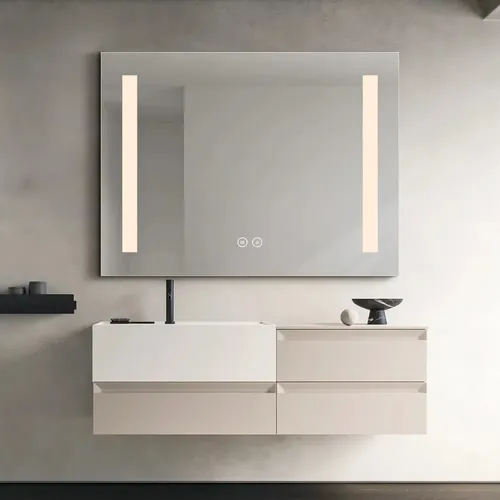 Espejo Rectangular Moderno Luz Led Desempañador 60×80 Hogar Espejo