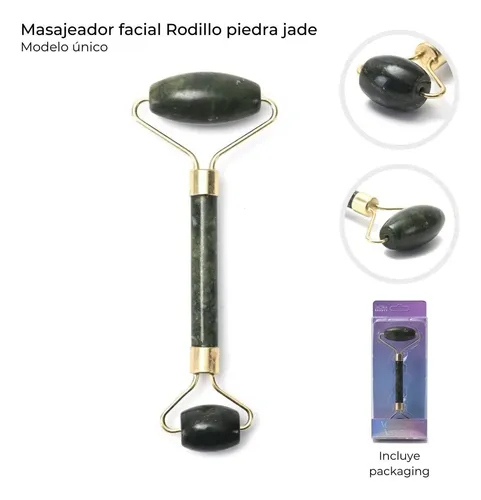 Rodillo Roller Facial Rostro Masajeador Jade Doble Skin Care