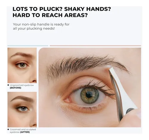 Pinza De Acero Inoxidable Para Cejas Precisión Y Detalle