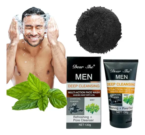 Limpiador Facial Hombre Carbón Activo Menta Gel 130g