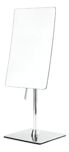 Espejo Bazarnet Triple Aumento Cuadrado Acero 21x13cm Marco Gris