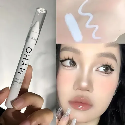 Set De 3 Lápices Resaltador Sombra Ojos Delineador Barra Cre Blanco