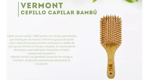 Cepillo De Bambu Para El Cabello Vermont Biodegradable Color Marrón