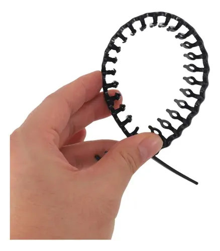 4x Cintas Negras De Plástico Con Peines Para El Cabello