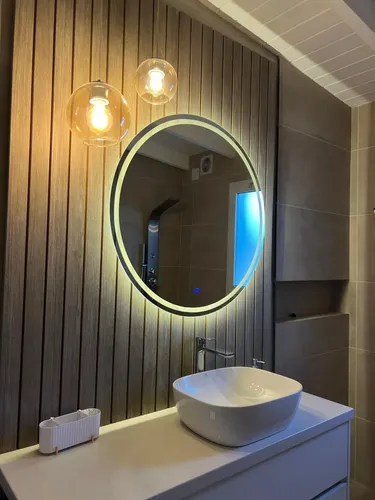 Espejo Redondo Lumens 45 Cm Led Táctil Luz Regulable