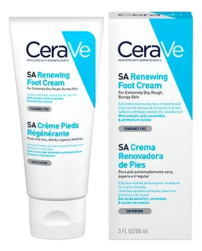 Cerave Crema Hidratante Renovadora Para Pies Resecos X 88 Ml