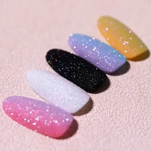 6 Piezas De Polvo De Glitter Para Uñas, Pigmento Para Manicu 6pcs