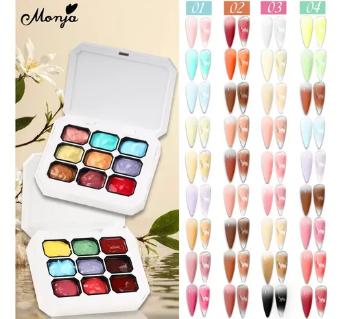 // Kit Monja Nail Gel 9 Colores Secado Rápido #11 /c