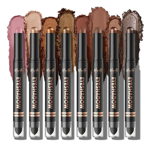 Set De 8 Colores De Sombras De Ojos En Barra De Doble Punta