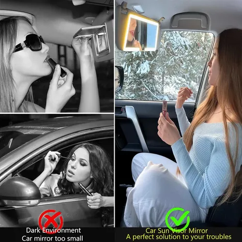 Espejo Led Visera Coche 3 Modos Luz